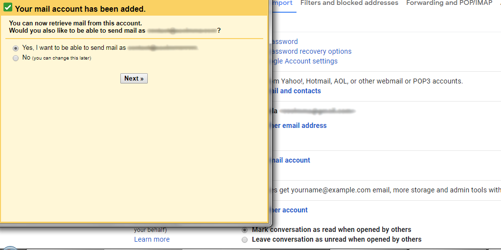 Information Gmail Accounts and Import Interface - Add New Email 4
