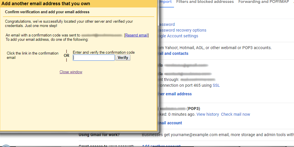 Information GMail Accounts and Import Interface - Add New Email 5